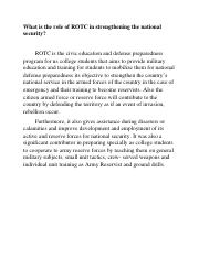 importance of rotc essay brainly