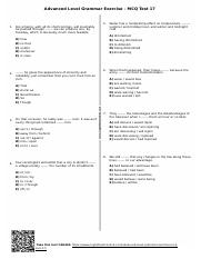 Advanced Level Grammar Exercise – MCQ Test 17.pdf
