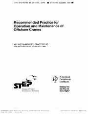 API 2D RP Operation and Maintenance of Offshore Cranes 4th ed.pdf