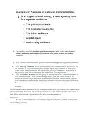 Examples on Audience in Business Communication.docx