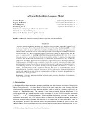 class10-paper(A Neural Probabilistic Language Model)