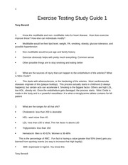 Exercise Testing Study Guide Exam 1