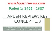 APUSH 00.03 Period 1 (1491-1607) - Key Concept 1.3