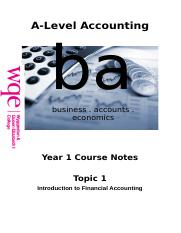 Course Notes Accounting Yr1 Topic 1 - Introductory Concepts 1920.docx