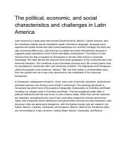 The political, economic, and social characteristics and challenges in Latin America.pdf