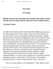 Persuasive speech on recycling