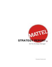 The Strategic Manager example first class report MATTEL.pdf