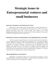 Strategic issues in Entrepreneurial ventures and small businesses.pdf