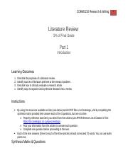 COMM2210 A1 Literature Review Two-Part Activity Instructions.doc