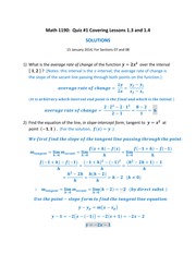Quiz 01 (Solutions)