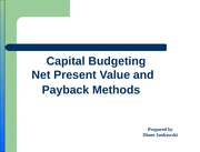 NPV and Payback Methods revised