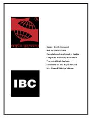 IBC Code - Parth Goswami 19010122049, Essential goods and services. (1).docx