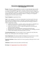 performance assessment unit 1 argumentative essay answer key