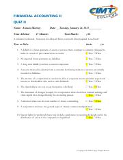 Alaneia Murray Financial Accounting II Quiz II .docx