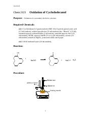 oxidation of cyclododecanol to cyclododecanone