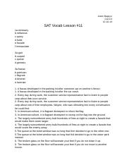 SAT Vocab Lesson #11
