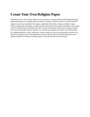 create your own religion essay