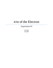 Experiment 3 - em of an Electron