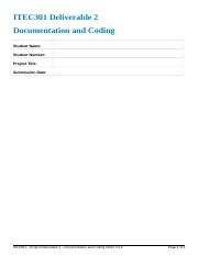 ITEC301 - Deliverable 2 - Documentation and Coding.docx