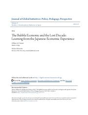 Tsutsui & Mazzotta, The Bubble Economy & the Lost Decade-Learning from the Japanese Economic Experie