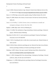 Forensic Pyshcology and Sexual Assault Comparative Timeline