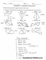 Congruent Triangles Worksheet key