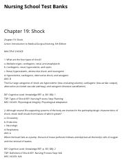 Chapter 19: Shock | Nursing School Test Banks.pdf