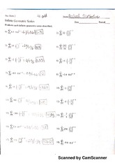 Infinite Geometric Series Homework