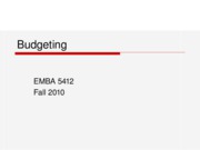 EMBA 5412 Budgeting