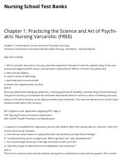 Chapter 1: Practicing the Science and Art of Psychiatric Nursing Varcarolis: (FREE) | Nursing School
