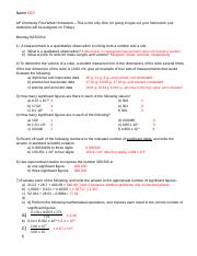 Ap chemistry homework help