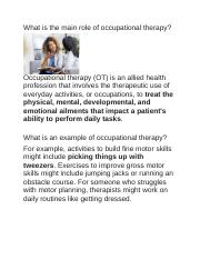 What is the main role of occupational therapy.docx