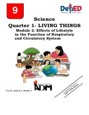 Science 9_Q1_Mod2_Effects of Lifestyle in the Function of Respiratory and Circulatory System_VerFINA
