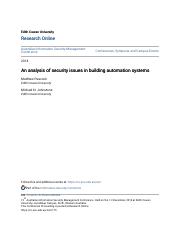An analysis of security issues in building automation systems.pdf