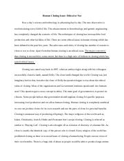 Реферат: Cloning 2 Essay Research Paper HUMAN CLONINGHuman