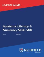 Academic Literacy and Numeric Skills 500 Learner Guide.pdf
