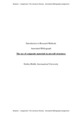 The use of composite materials in aircraft structures - An Annotated Bibliography