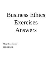 Business Ethics Exercises Answers.docx
