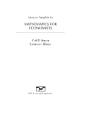 Mathematics for Economists SOLUTION