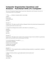 Computer Architecture Questions and Answers consolidated.docx