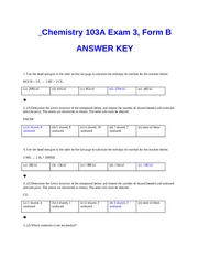 Exam 3 Form B Key fall 07CHEM103A Dr. Keller
