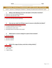 Copy of Unit 2 - Lesson 2_ Driving for Distance - Moving Forward and in Reverse Quiz.docx