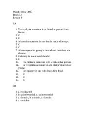 English 12 lesson 9 answer key