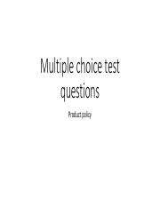 Multiple choice Test questions