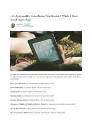 @@131 Actionable Ideas from Ten Books I Wish I Had Read Ages Ago.pdf