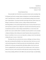 social work application essay