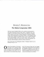 1895 - Booker T. Washington - Atlanta Compromise - 2.5 pages