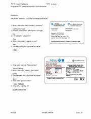 MA116 Assignment 2.1 Insurance Card Interpretation card.pdf