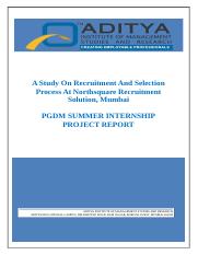 A Study On Recruitment And Selection Process In NorthSquare Recruitment Solution.docx