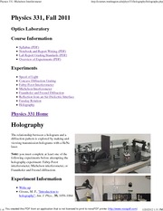 Physics 331_ Michelson Interferometer
